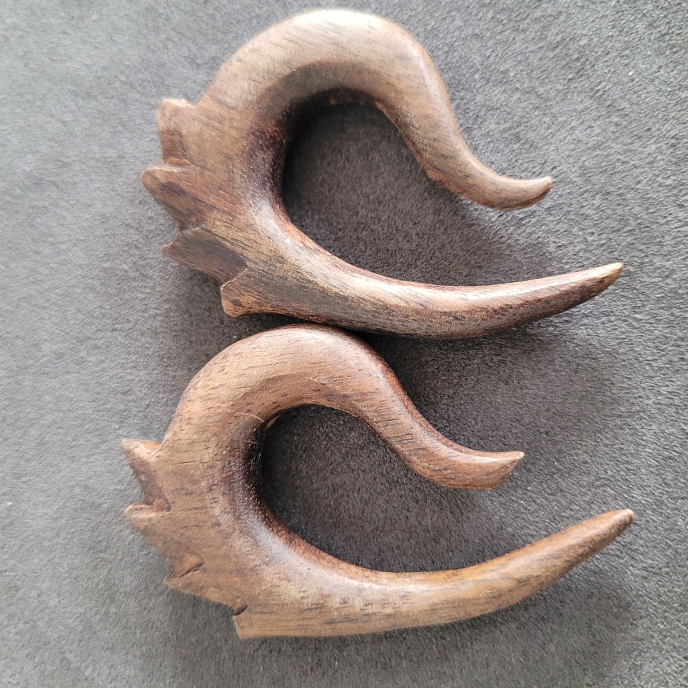 Hand Carved Wooden Plugs 1/2 Inch